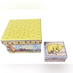 Set Of 2 Classic Pooh Winnie The Pooh Keepsake Storage Boxes MINT CONDITION